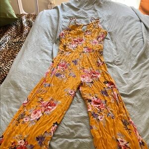 Floral Mustard Jumpsuit